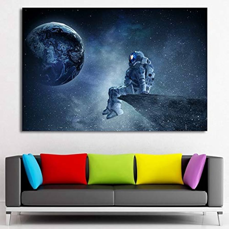 Amazon | 宇宙飛行士の惑星宇宙壁の芸術の絵のファンタジーポスターと